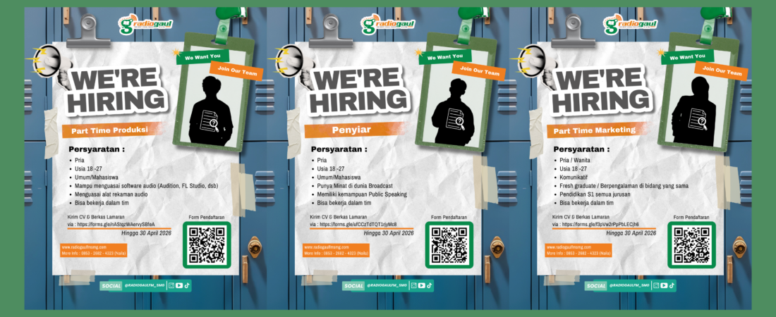Radio Gaul FM Buka Open Recruitment 2026 untuk Penyiar, Produksi, dan Marketing