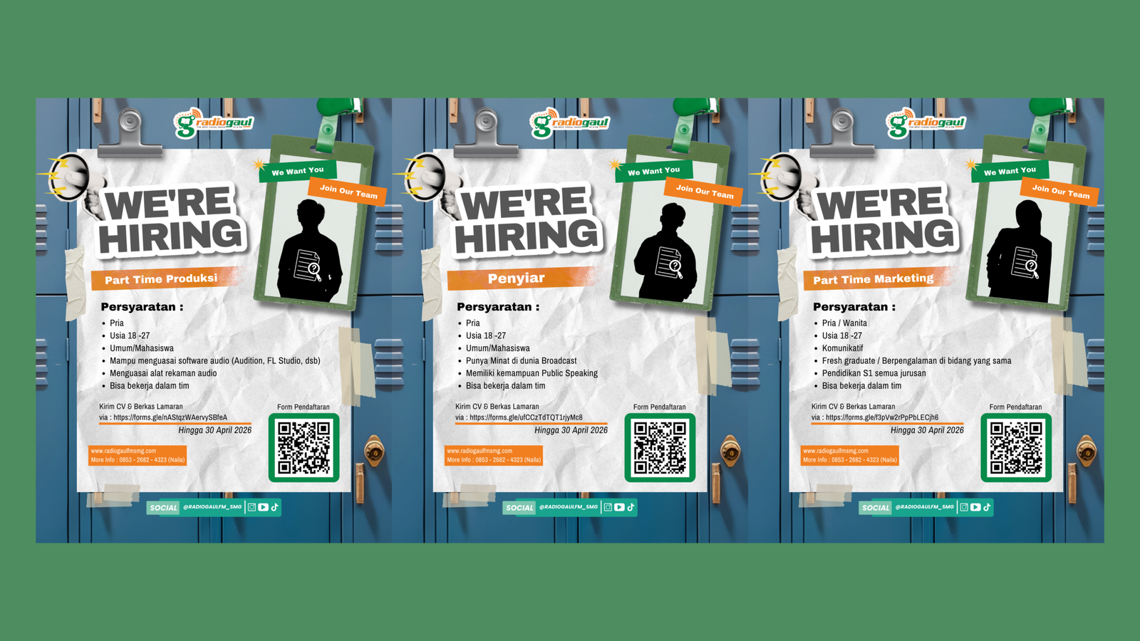 Radio Gaul FM Buka Open Recruitment 2026 untuk Penyiar, Produksi, dan Marketing